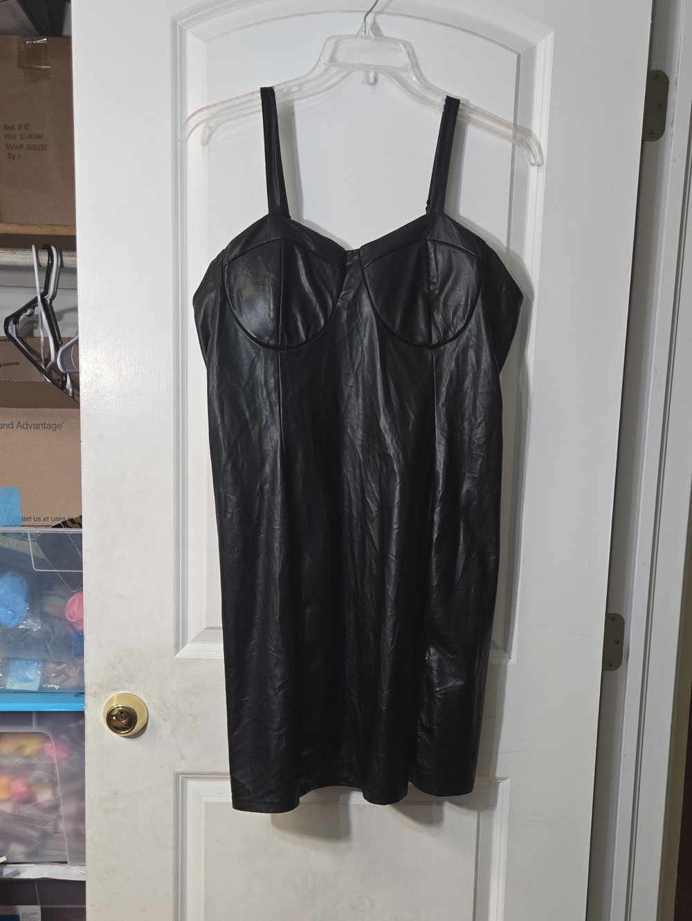 🎄Madden Nyc XxXLFaux Leather Black Bodycon Dress with Bustier Detail